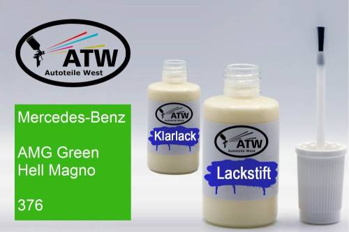 Mercedes-Benz, AMG Green Hell Magno, 376: 20ml Lackstift + 20ml Klarlack - Set, von ATW Autoteile West.